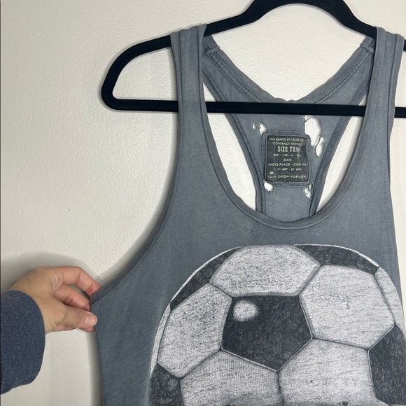 RARE ALLSAINTS 12th Man Soccer Referee gray Vest Tank Top size 10 - Picture 5 of 16